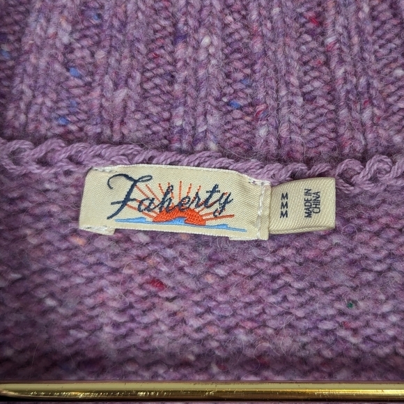 Faherty Boone Merino Wool Blend Puff Sleeve Sweater - Picture 5 of 8